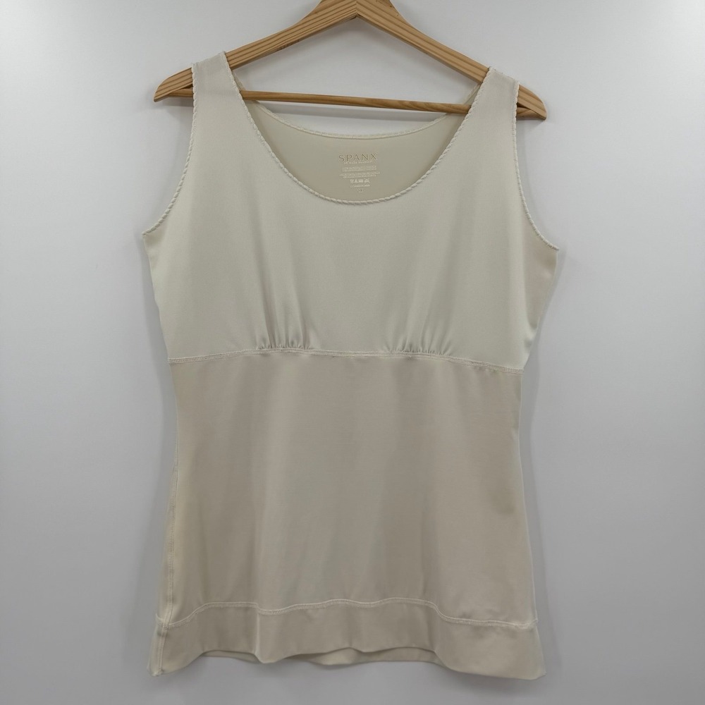 Spanx Ivory Micro Scalloped‎ Scoop Neckline Shape Wear Compression Camisole 1x